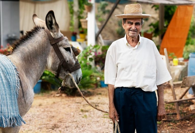 Old man living in the countryside